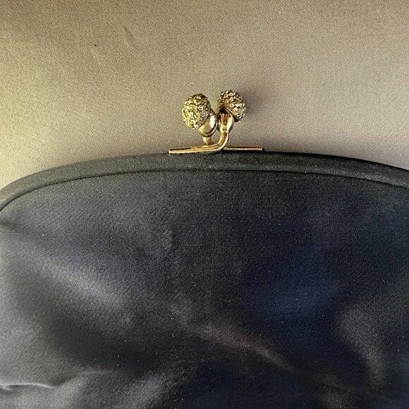 🖤 Incredibly Elegant Vintage Coblentz Original Dark Blue Satin Evening Bag 🖤 - Picture 9 of 9